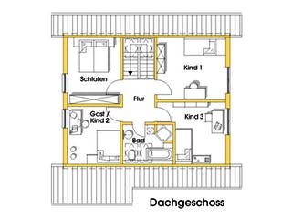 Fertighaus Julia 2 (KfW-Effizienzhaus 40 EE) von Dammann-Haus Schlüsselfertig ab 339200€, Satteldach-Klassiker Grundriss 2