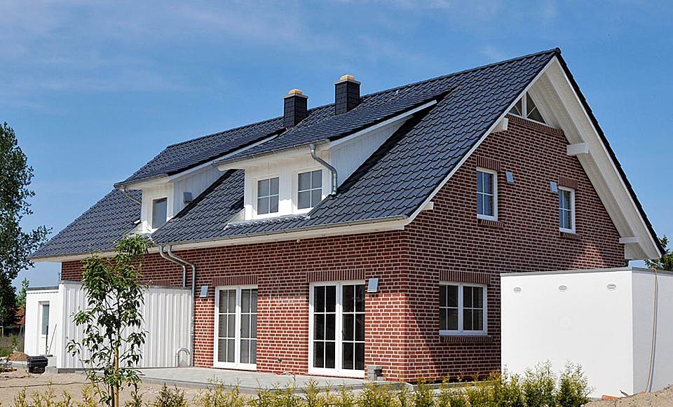 Fertighaus Kerstin 1 (KfW-Effizienzhaus 40 EE) von Dammann-Haus Schlüsselfertig ab 292900€, Außenansicht 1