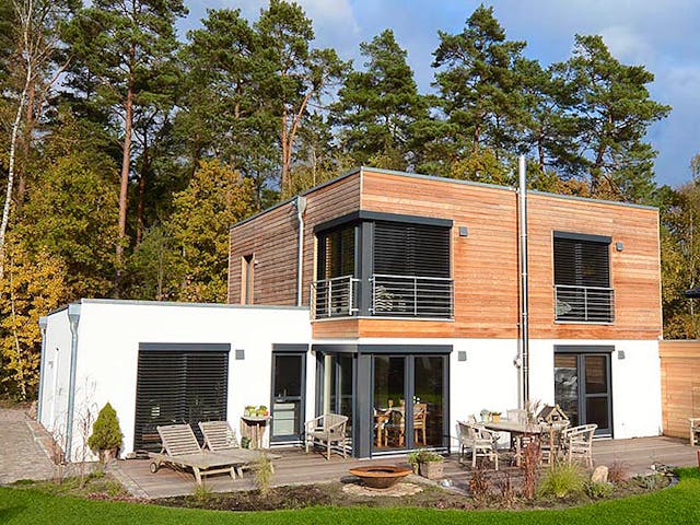 Fertighaus Luisa (KfW-Effizienzhaus 40 EE) von Dammann-Haus Schlüsselfertig ab 440000€, Cubushaus Außenansicht 1