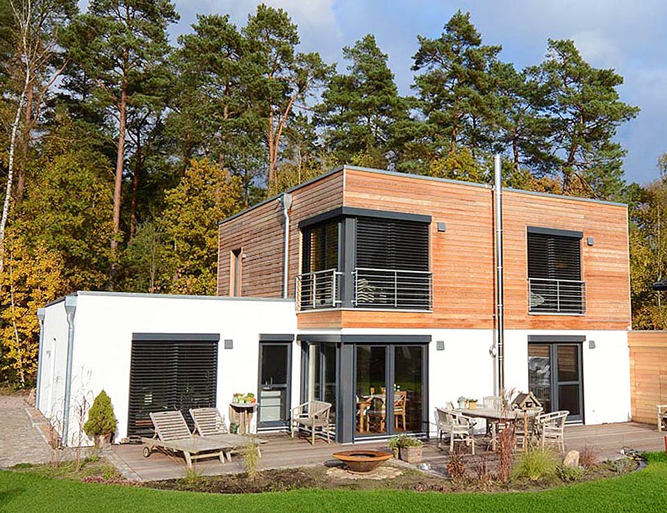 Fertighaus Luisa (KfW-Effizienzhaus 40 EE) von Dammann-Haus Schlüsselfertig ab 440000€, Cubushaus Außenansicht 1