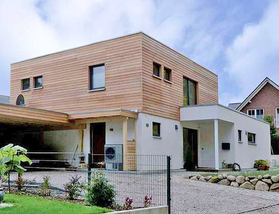Fertighaus Luisa (KfW-Effizienzhaus 40 EE) von Dammann-Haus Schlüsselfertig ab 440000€, Cubushaus Außenansicht 2