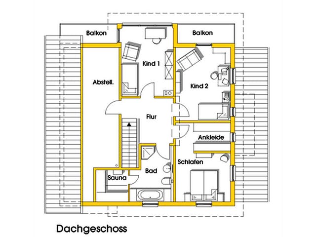 Fertighaus Margret (KfW-Effizienzhaus 40 EE) von Dammann-Haus Schlüsselfertig ab 508800€, Pultdachhaus Grundriss 2