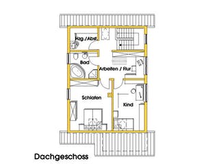 Fertighaus Maria (KfW-Effizienzhaus 40 EE) von Dammann-Haus Schlüsselfertig ab 332200€, Satteldach-Klassiker Grundriss 2