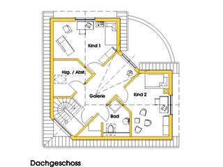Fertighaus Martina (KfW-Effizienzhaus 40 EE) von Dammann-Haus Schlüsselfertig ab 424100€, Satteldach-Klassiker Grundriss 2