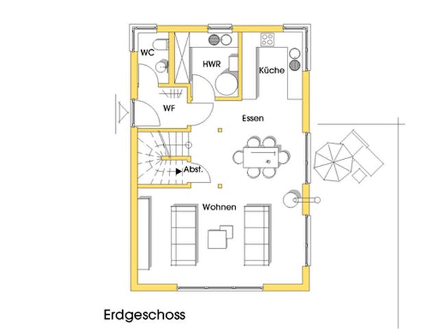 Fertighaus Nicole (KfW-Effizienzhaus 40 EE) von Dammann-Haus Schlüsselfertig ab 311700€, Satteldach-Klassiker Grundriss 1