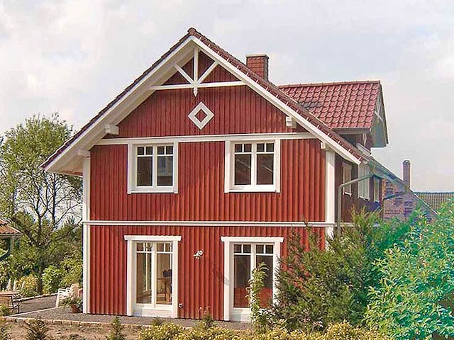 Fertighaus Svantje (KfW-Effizienzhaus 40 EE) von Dammann-Haus Schlüsselfertig ab 350500€, Satteldach-Klassiker Außenansicht 1 Fertighaus Svantje (KfW-Effizienzhaus 40 EE) von Dammann-Haus Schlüsselfertig ab 350500€, Satteldach-Klassiker Außenansicht 1