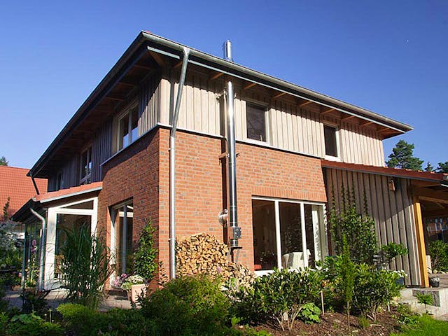 Fertighaus Wieke (KfW-Effizienzhaus 40 EE) von Dammann-Haus Schlüsselfertig ab 492100€, Stadtvilla Außenansicht 1