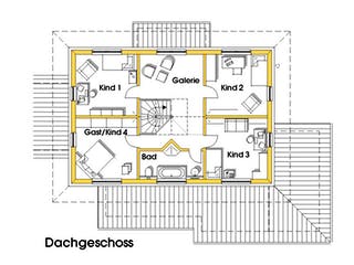 Fertighaus Wieke (KfW-Effizienzhaus 40 EE) von Dammann-Haus Schlüsselfertig ab 492100€, Stadtvilla Grundriss 2
