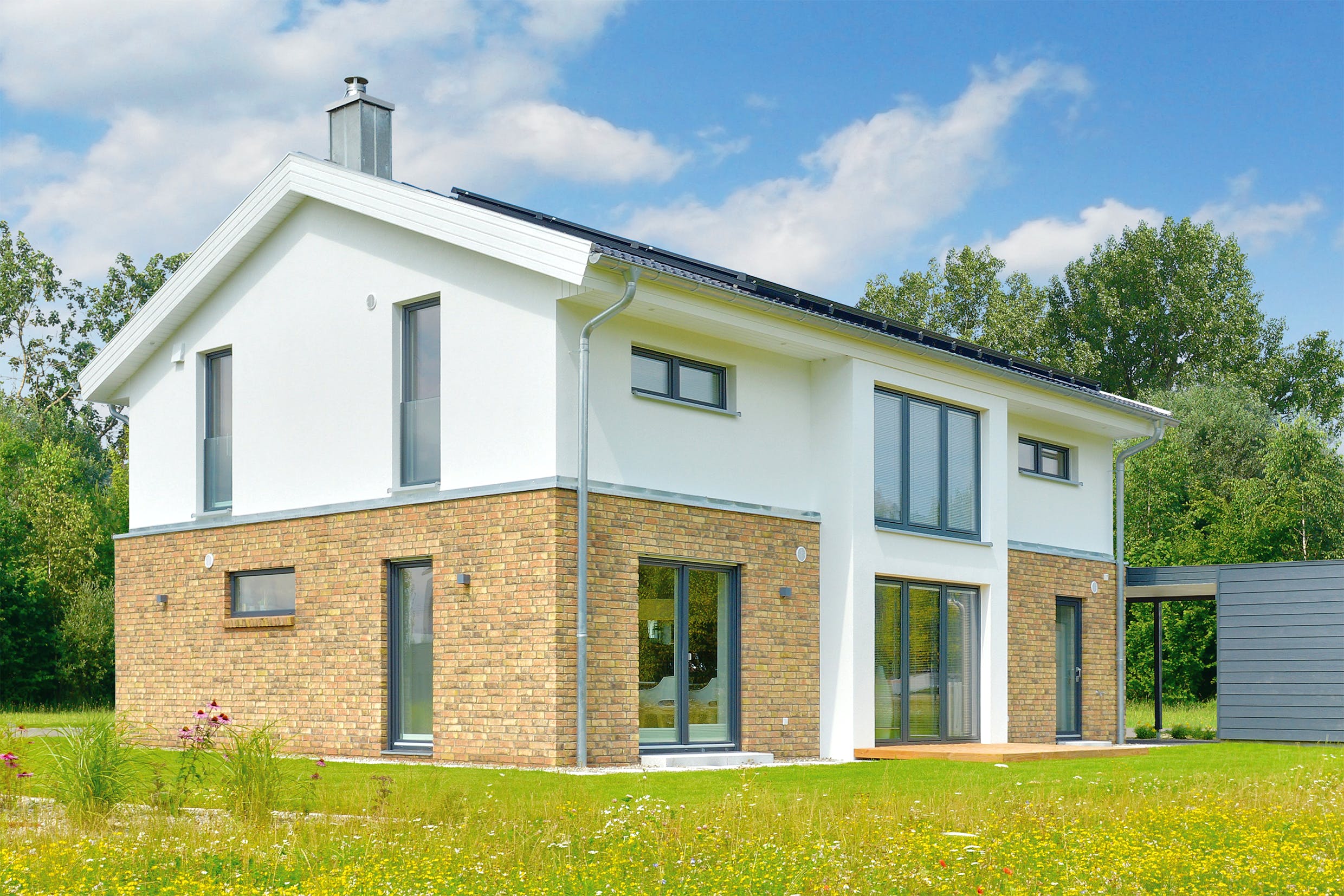 Fertighaus Kronshagen von Danhaus Deutschland Schlüsselfertig ab 451483€, Satteldach-Klassiker Außenansicht 1
