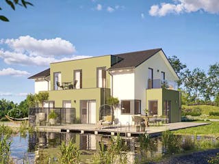 Fertighaus Dynamic-G-183 E2 von Danhaus Deutschland Schlüsselfertig ab 526633€, Satteldach-Klassiker Außenansicht 1