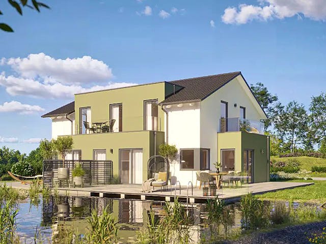 Fertighaus Dynamic-G-183 E2 von Danhaus Deutschland Schlüsselfertig ab 526633€, Satteldach-Klassiker Außenansicht 1