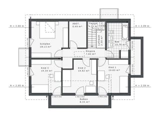Fertighaus Dynamic-G-183 E2 von Danhaus Deutschland Schlüsselfertig ab 526633€, Satteldach-Klassiker Grundriss 2