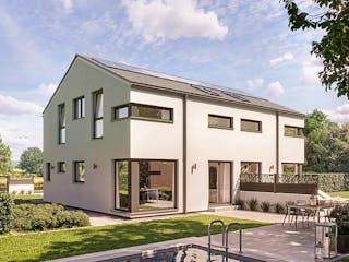 Fertighaus Dynamic-G-191 E2 von Danhaus Deutschland Schlüsselfertig ab 572853€, Satteldach-Klassiker Außenansicht 1