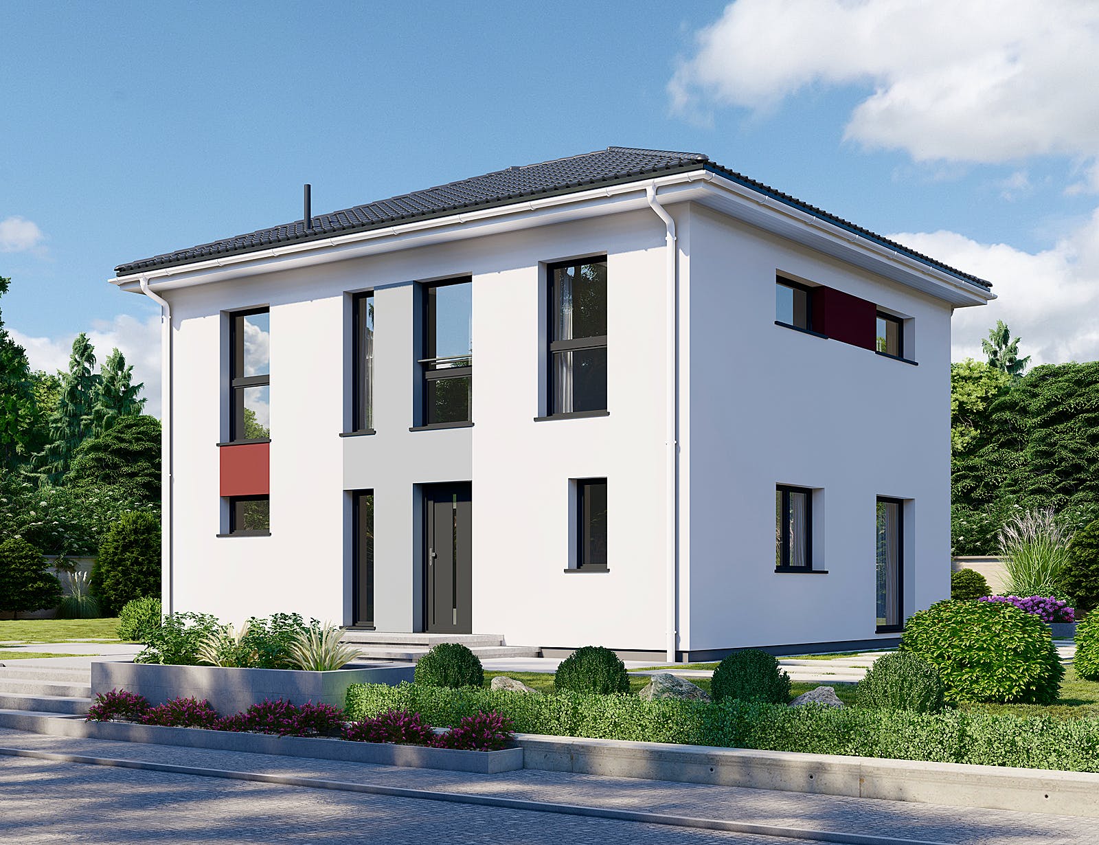 Fertighaus Park 140.1W von Danwood - Österreich Schlüsselfertig ab 278500€, Stadtvilla Außenansicht 1