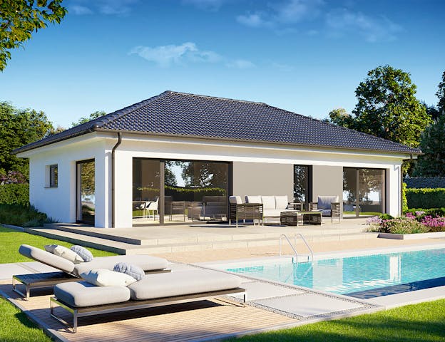Bungalow als Fertighaus schlüsselfertig zu günstigem Preis von Danwood