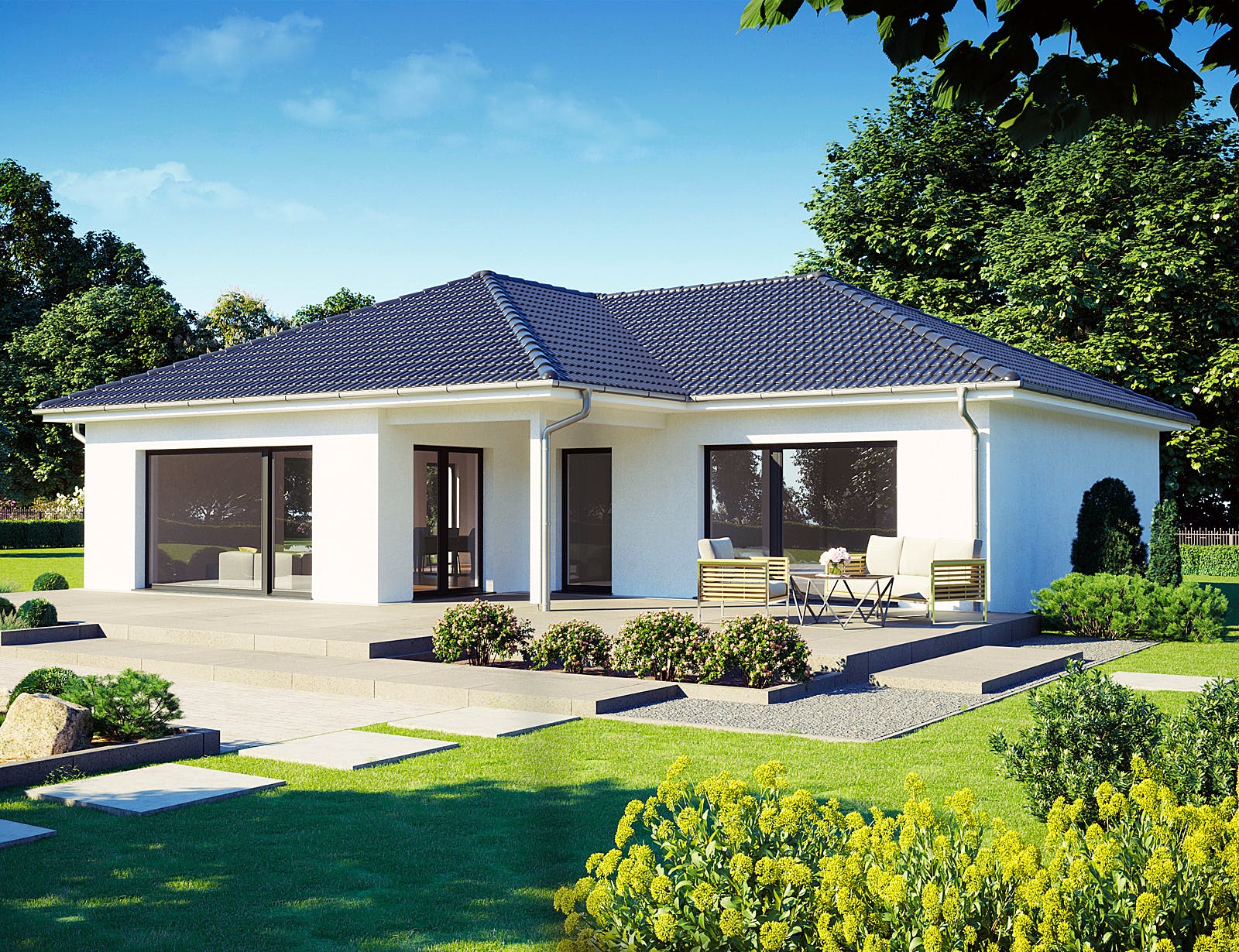Fertighaus Perfect 112 von Danwood - Österreich Schlüsselfertig ab 247700€, Bungalow Außenansicht 2