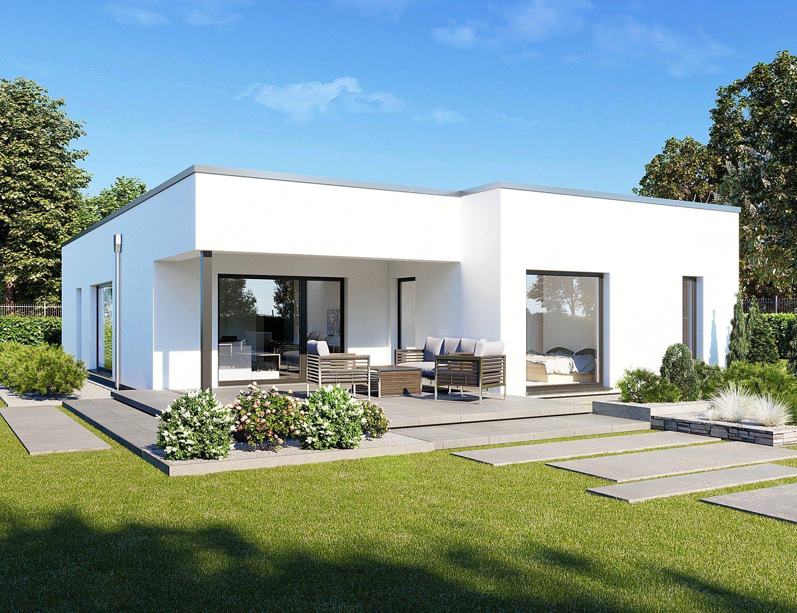 Fertighaus Perfect 120 Cube von Danwood - Österreich Schlüsselfertig ab 279300€, Bungalow Außenansicht 1