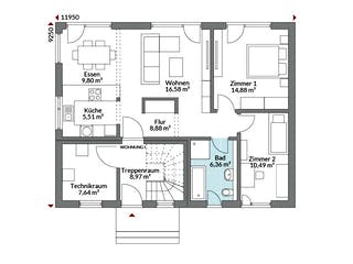 Fertighaus Plus 177 von Danwood Schlüsselfertig ab 426500€, Stadtvilla Grundriss 1
