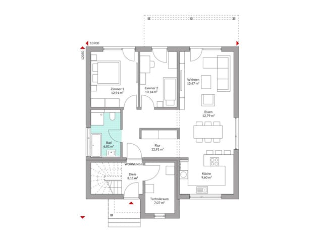 Fertighaus Plus 204 von Danwood Schlüsselfertig ab 499400€, Stadtvilla Grundriss 1