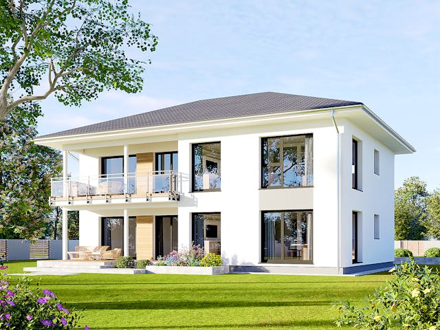 Fertighaus Plus 220 von Danwood Schlüsselfertig ab 510400€, Stadtvilla Außenansicht 1