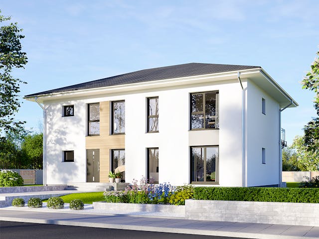 Fertighaus Plus 220 von Danwood Schlüsselfertig ab 515600€, Stadtvilla Außenansicht 2