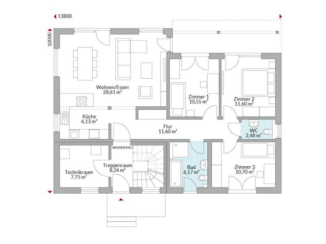 Fertighaus Plus 220 von Danwood Schlüsselfertig ab 515600€, Stadtvilla Grundriss 1