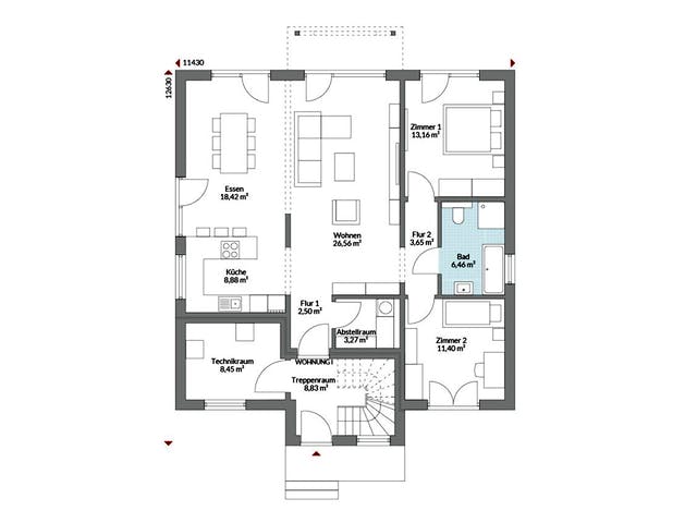 Fertighaus Plus 228 von Danwood Schlüsselfertig ab 488100€, Stadtvilla Grundriss 1