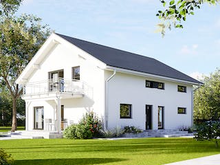 Fertighaus Plus 232 von Danwood Schlüsselfertig ab 524600€, Satteldach-Klassiker Außenansicht 2