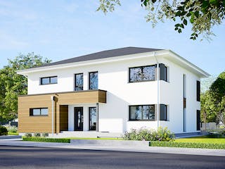 Fertighaus Plus 267 von Danwood Schlüsselfertig ab 590900€, Stadtvilla Außenansicht 2
