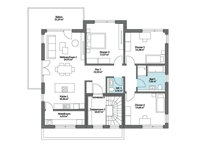 Fertighaus Plus 267 von Danwood Schlüsselfertig ab 555200€, Stadtvilla Grundriss 2