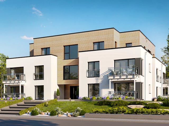 Fertighaus Poly 1100 W10 von Danwood, Cubushaus Außenansicht 1