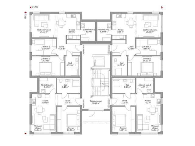 Fertighaus Poly 1100 W10 von Danwood, Cubushaus Grundriss 1 Fertighaus Poly 1100 W10 von Danwood, Cubushaus Grundriss 1