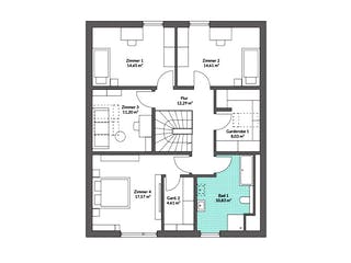 Fertighaus Privat 188 von Danwood Schlüsselfertig ab 418300€, Satteldach-Klassiker Grundriss 2