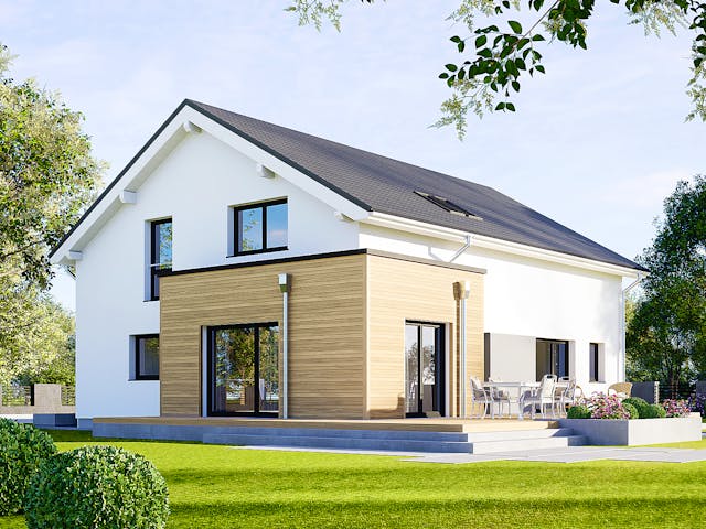 Fertighaus Privat 223 von Danwood Schlüsselfertig ab 485900€, Satteldach-Klassiker Außenansicht 1