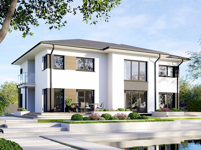 Fertighaus Privat 232 von Danwood Schlüsselfertig ab 553000€, Stadtvilla Außenansicht 1