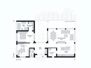 Fertighaus Next 115 - MH Poing von Danwood - NEXT by Danwood, Bungalow Grundriss 1