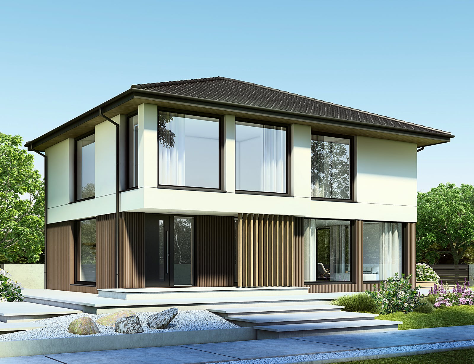 Fertighaus NEXT 176W von Danwood - NEXT by Danwood Schlüsselfertig ab 554400€, Stadtvilla Außenansicht 2