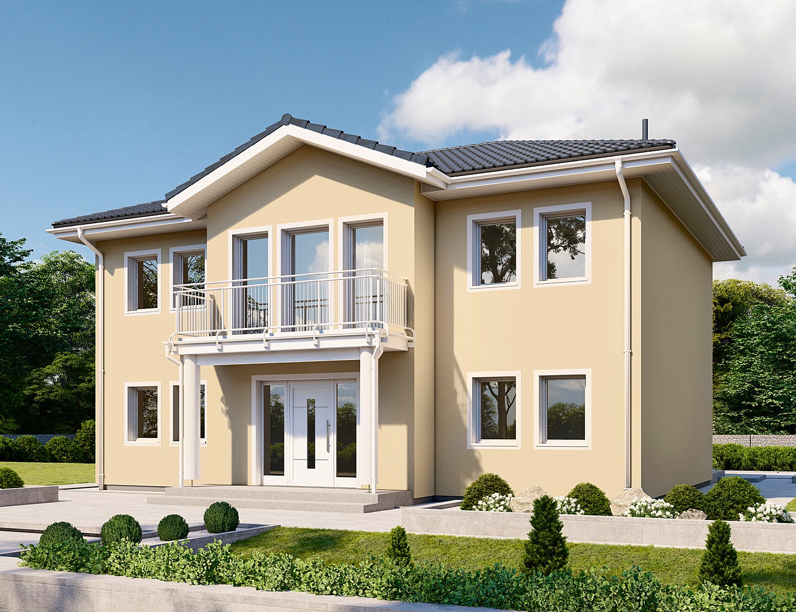 Fertighaus Classic 196 von Danwood Schlüsselfertig ab 344800€, Stadtvilla Außenansicht 2