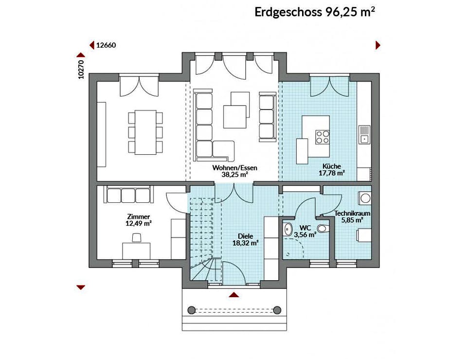 Fertighaus Classic 196 von Danwood Schlüsselfertig ab 344800€, Stadtvilla Grundriss 1