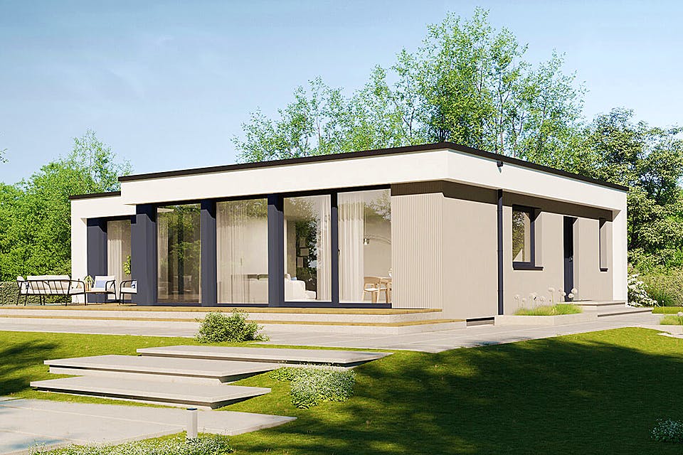 Fertighaus Next 110 F von Danwood - NEXT by Danwood Schlüsselfertig ab 370900€, Bungalow Außenansicht 1