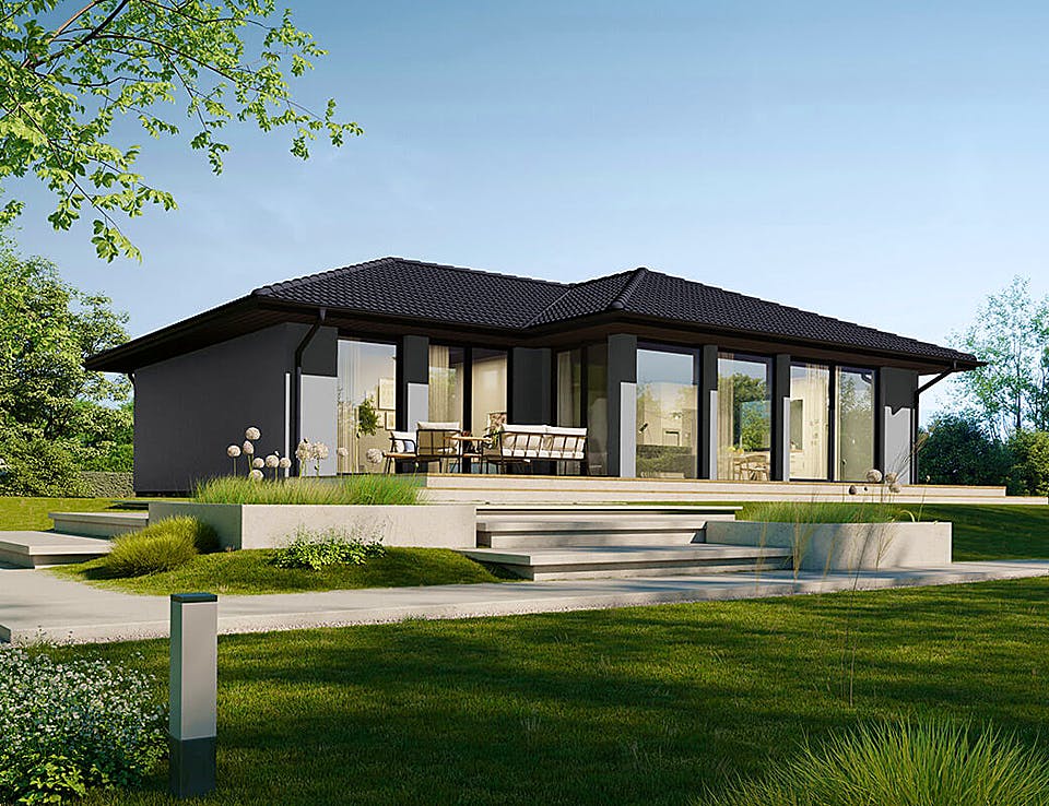 Fertighaus Next 110 W von Danwood - NEXT by Danwood Schlüsselfertig ab 382500€, Bungalow Außenansicht 1