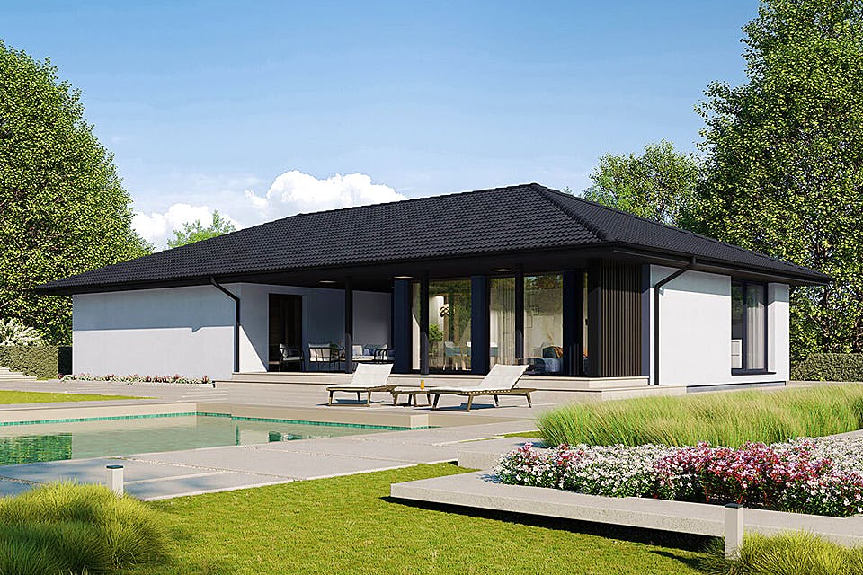 Fertighaus Next 140 WT von Danwood - NEXT by Danwood Schlüsselfertig ab 488700€, Bungalow Außenansicht 2
