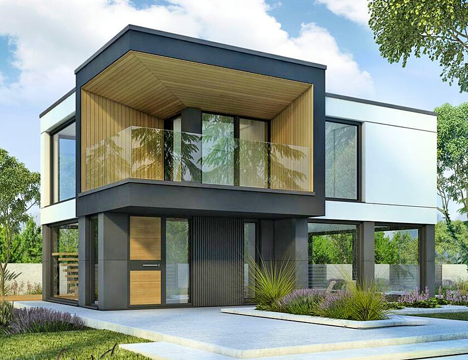 Fertighaus Next 145 - MH Fellbach von Danwood - NEXT by Danwood, Cubushaus Außenansicht 1
