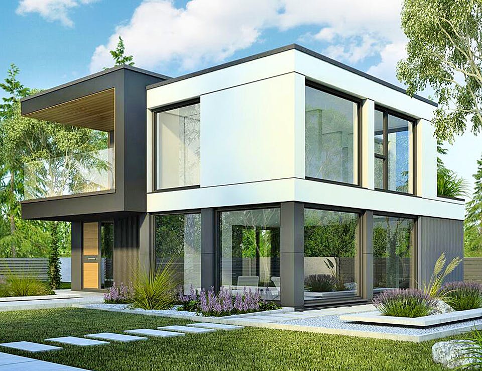 Fertighaus Next 145 - MH Fellbach von Danwood - NEXT by Danwood, Cubushaus Außenansicht 2