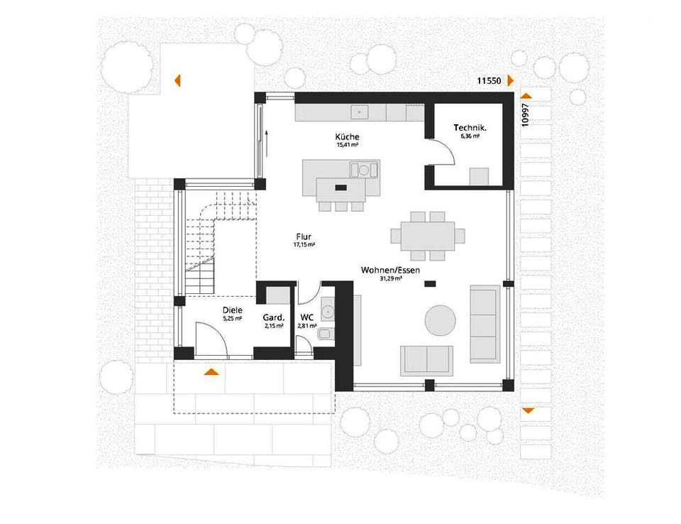 Fertighaus Next 145 - MH Fellbach von Danwood - NEXT by Danwood, Cubushaus Grundriss 1