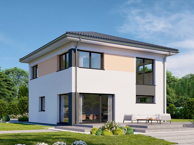 Fertighaus Park 131W von Danwood Schlüsselfertig ab 284600€, Stadtvilla Außenansicht 1