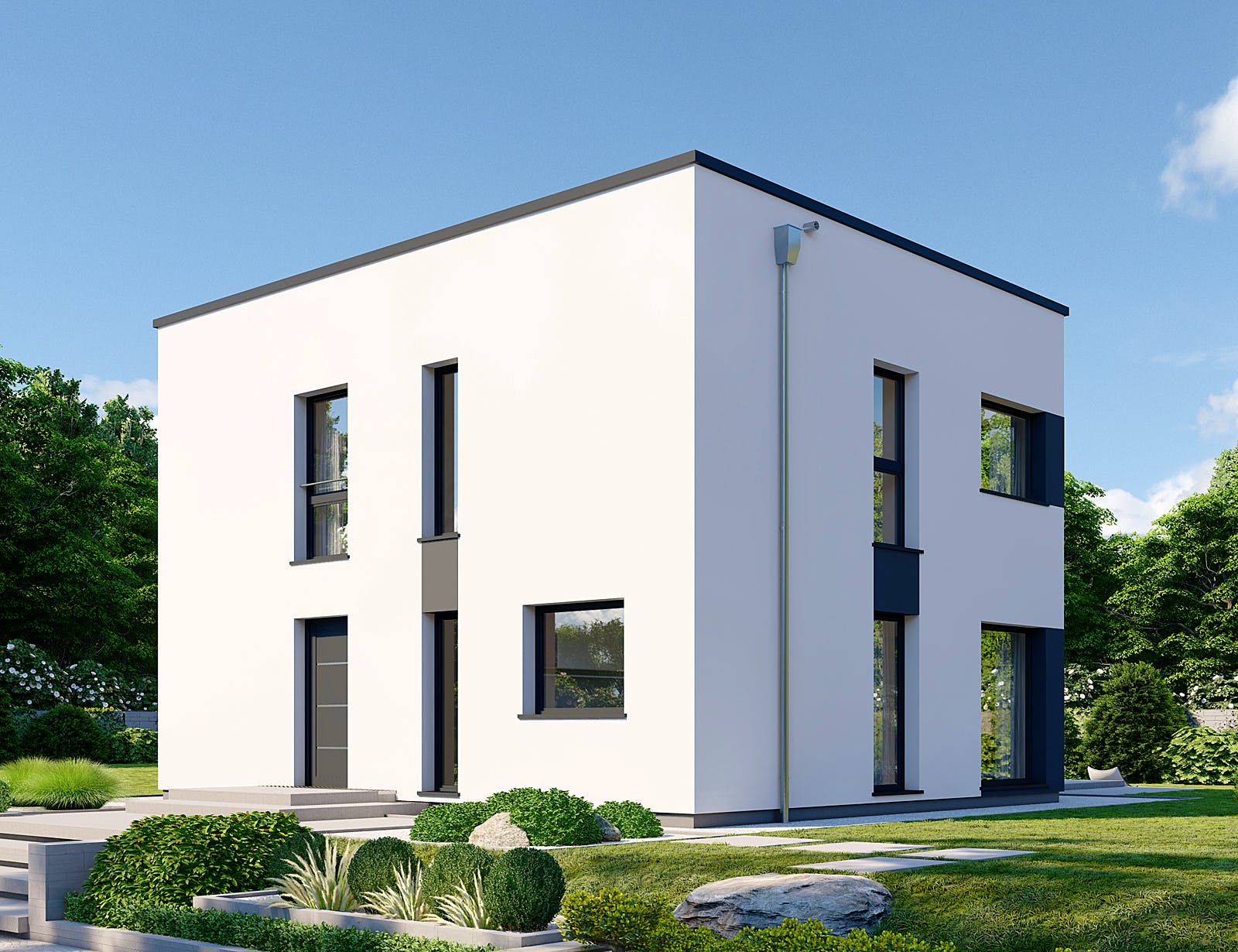Fertighaus Park 133 CUBE von Danwood Schlüsselfertig ab 258700€, Cubushaus Außenansicht 2