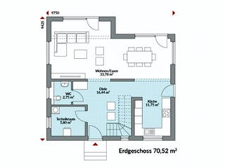 Fertighaus Park 133 CUBE von Danwood Schlüsselfertig ab 297900€, Cubushaus Grundriss 1
