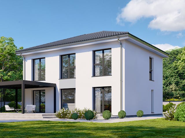 Fertighaus Park 150.1W von Danwood Schlüsselfertig ab 315200€, Stadtvilla Außenansicht 2