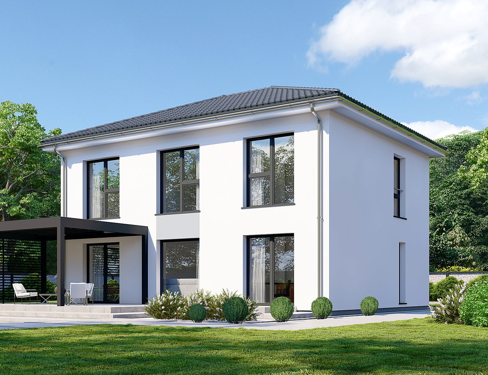 Fertighaus Park 150.1W von Danwood Schlüsselfertig ab 265400€, Stadtvilla Außenansicht 2